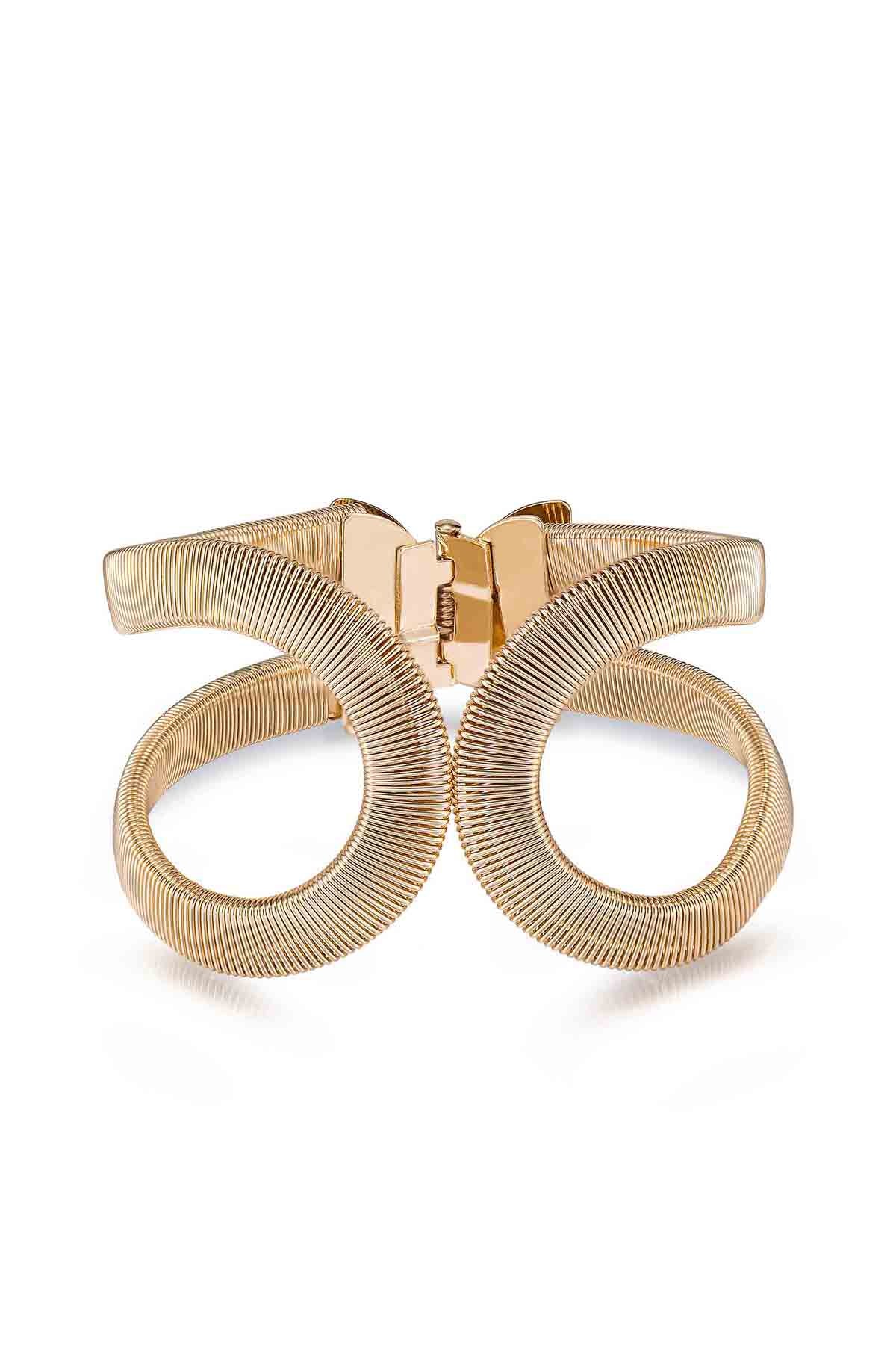Abstract 18k Gold Plated Cuff - Image 3