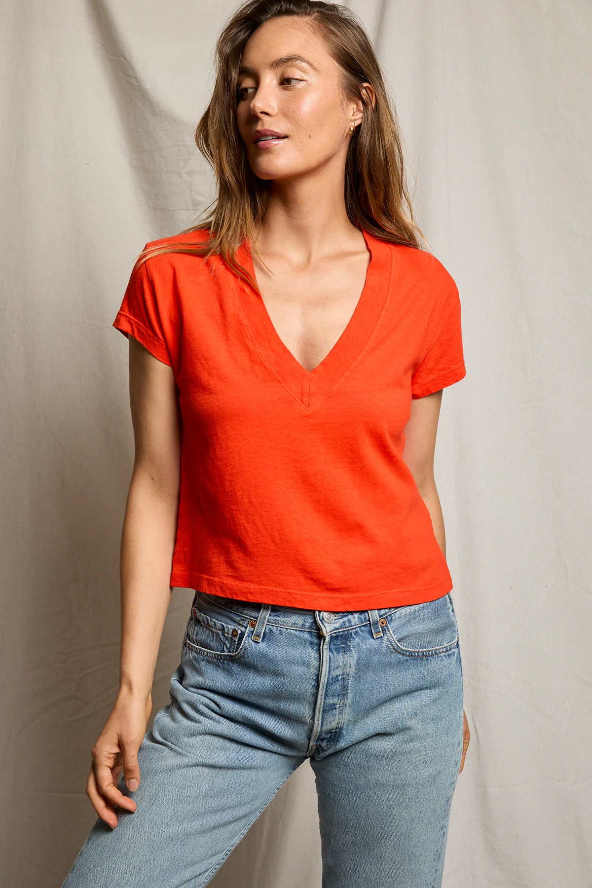 Alanis Recycled Cotton V Neck