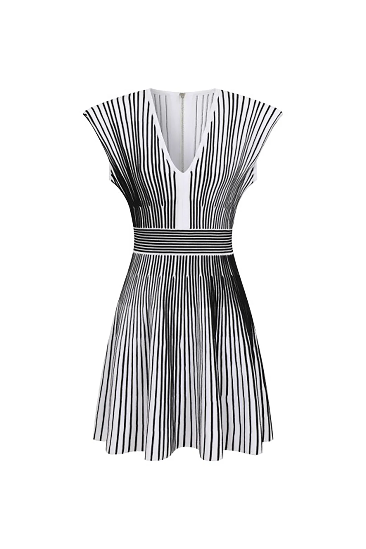 Black and White Knit Dress