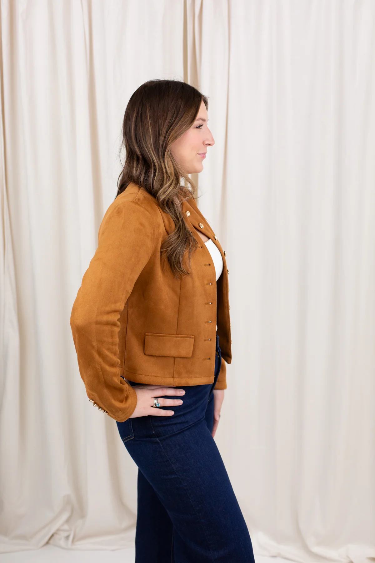 Button Down Suede Jacket - Image 3