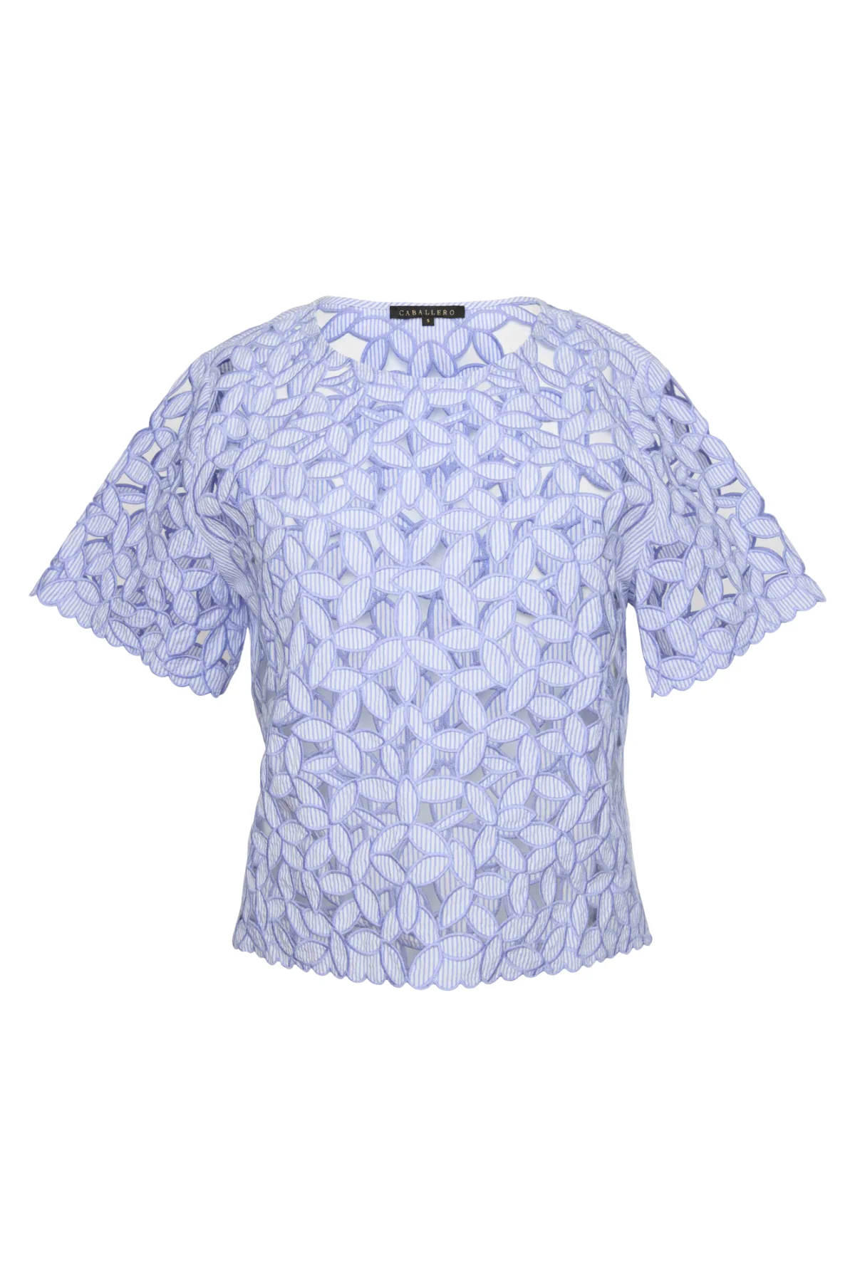 Carmen Top in Blue and White Seersucker - Image 4