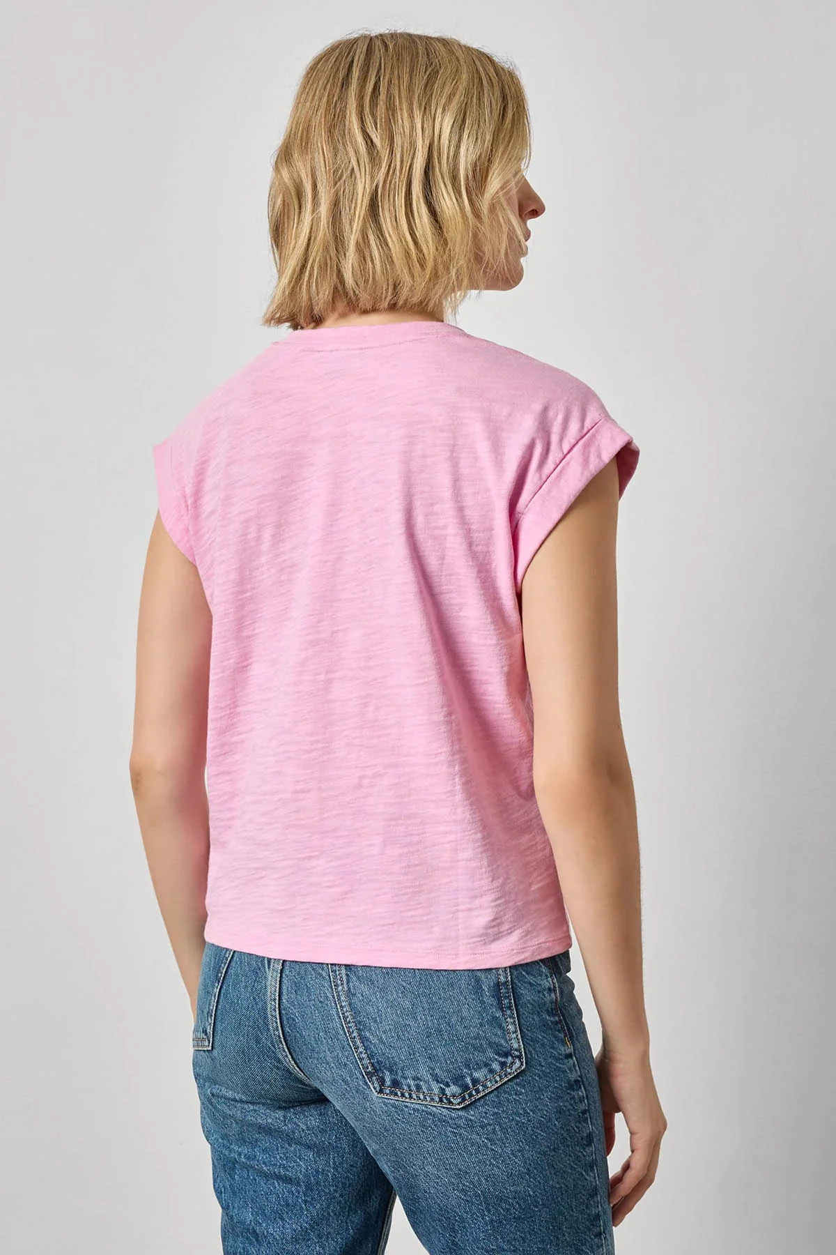 Cuffed Sleeve V-Neck - Image 2