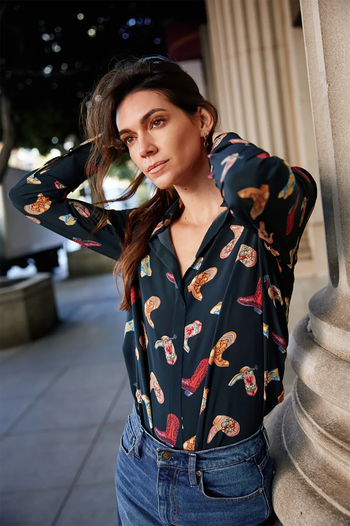 Daria French Cuff Silk Blouse