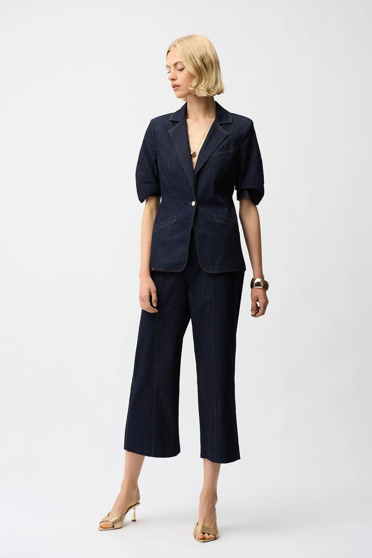 Denim Fitted Blazer - Image 2