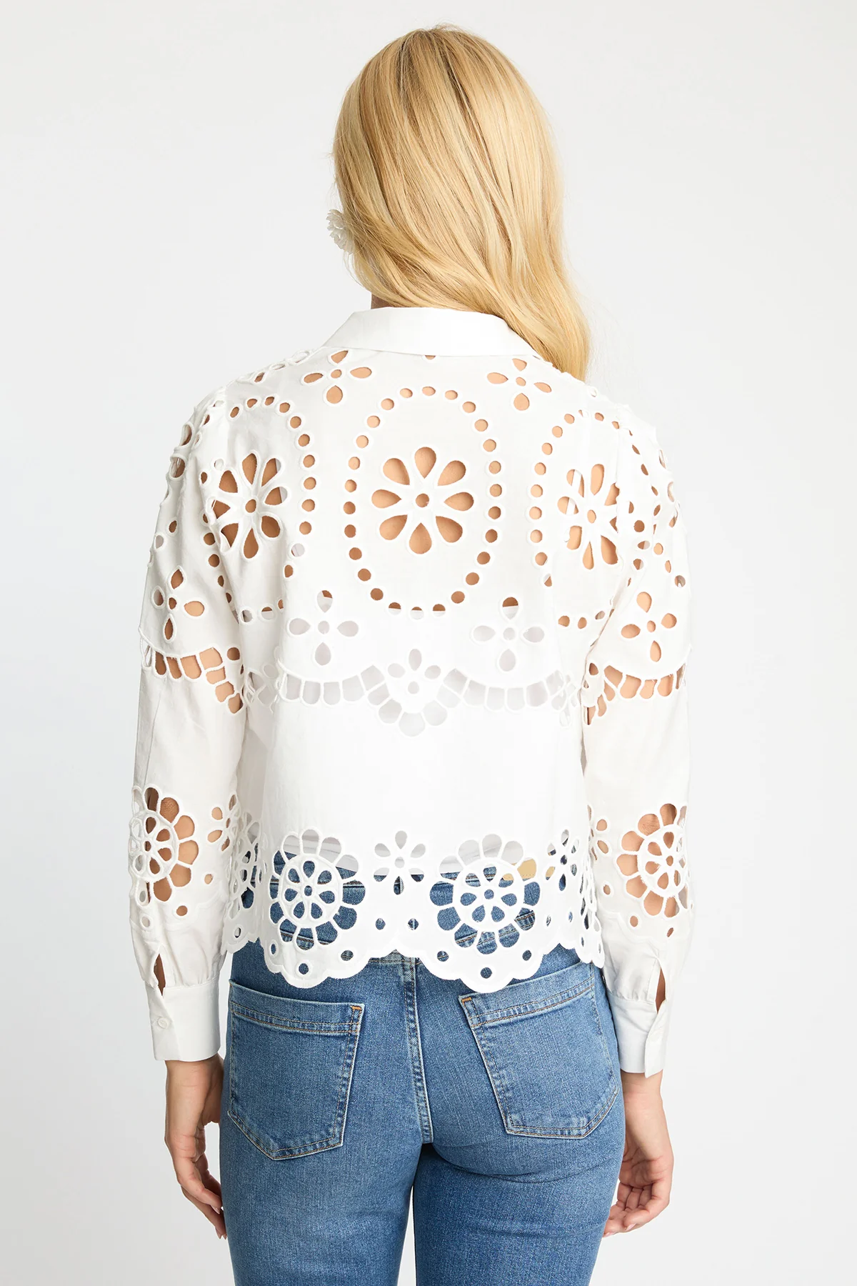 Emmie Top in White Eyelet Lace - Image 4