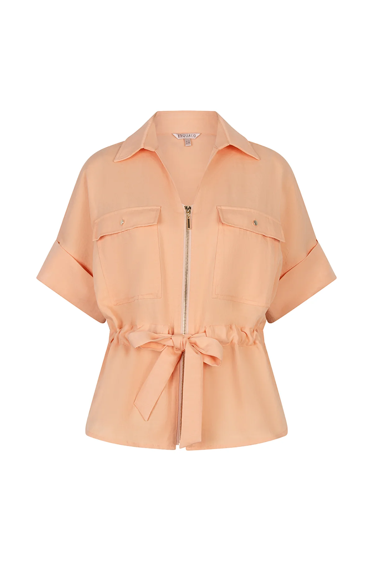 Fine Crinkle Zipper Blouse