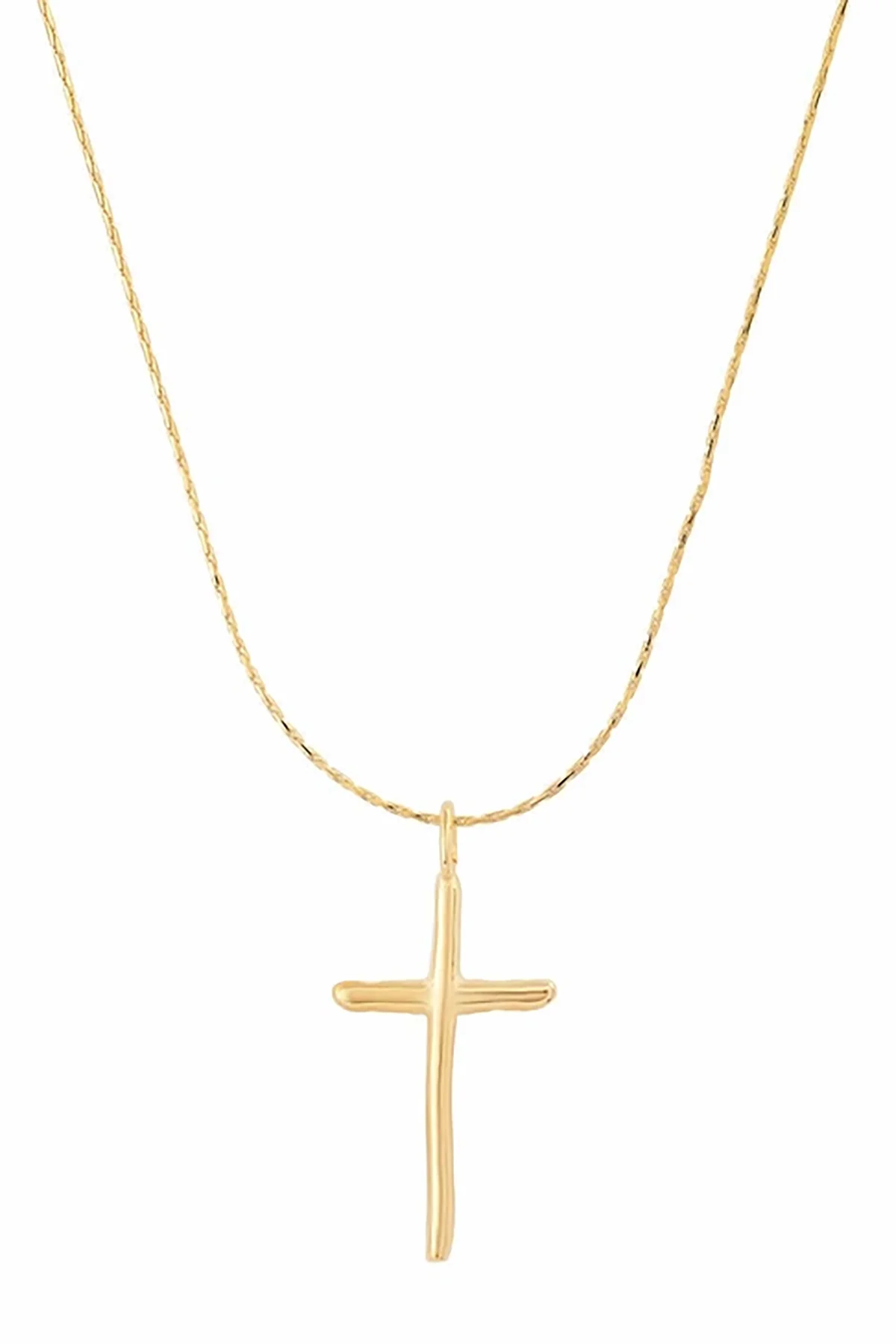 Gold Vermeil Organic Gold Cross Necklace