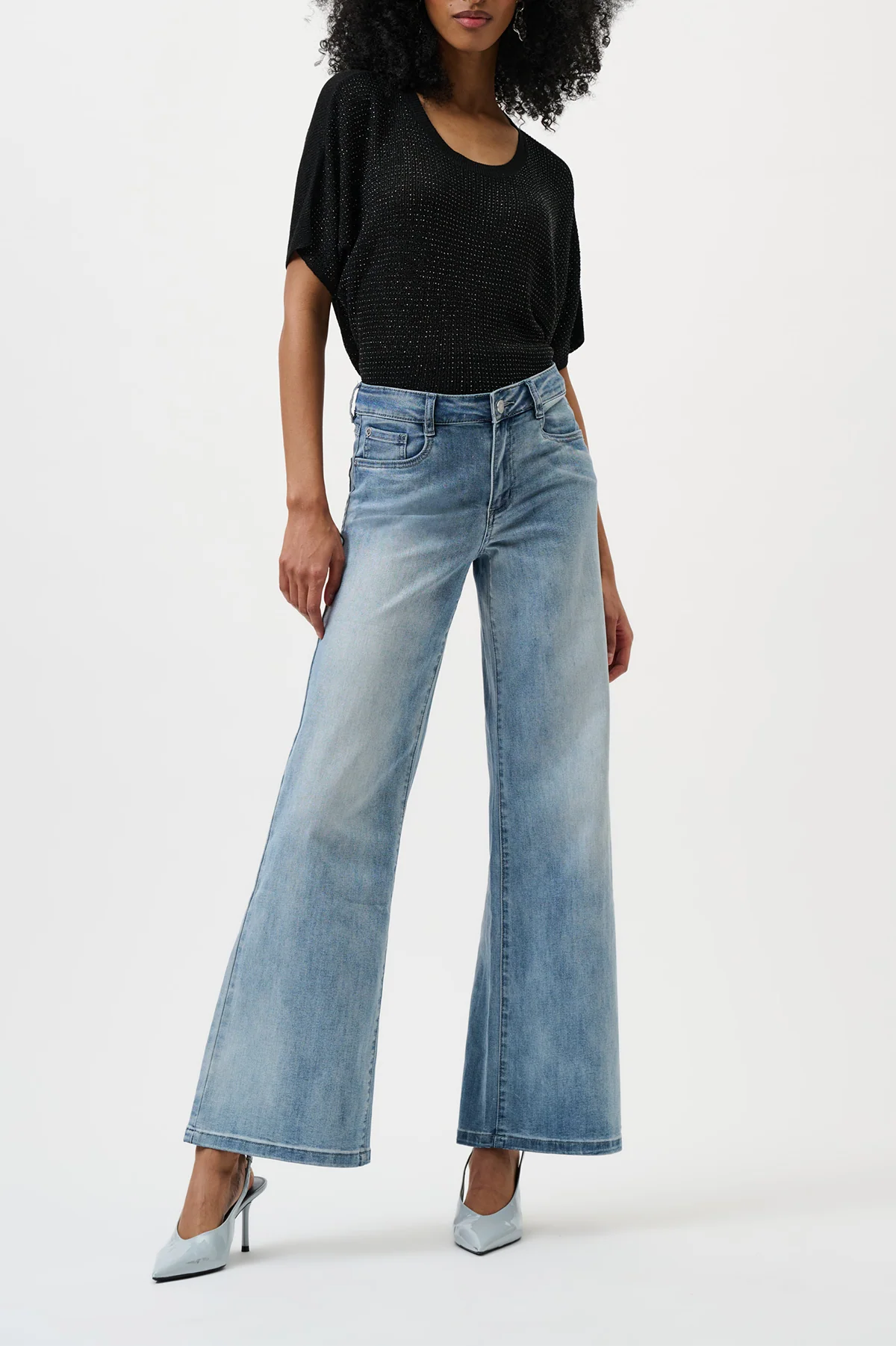 Goldie Classic Wide-Leg Stretch Jeans