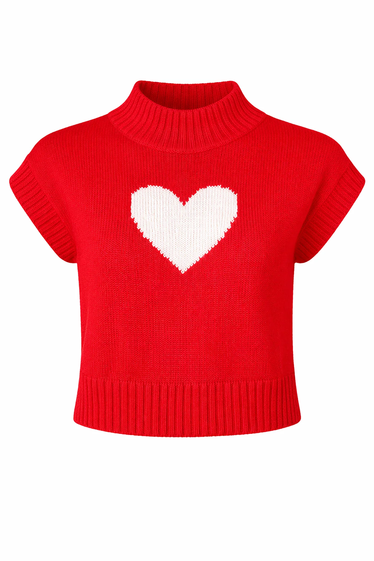 Heart Short Sleeve Sweater