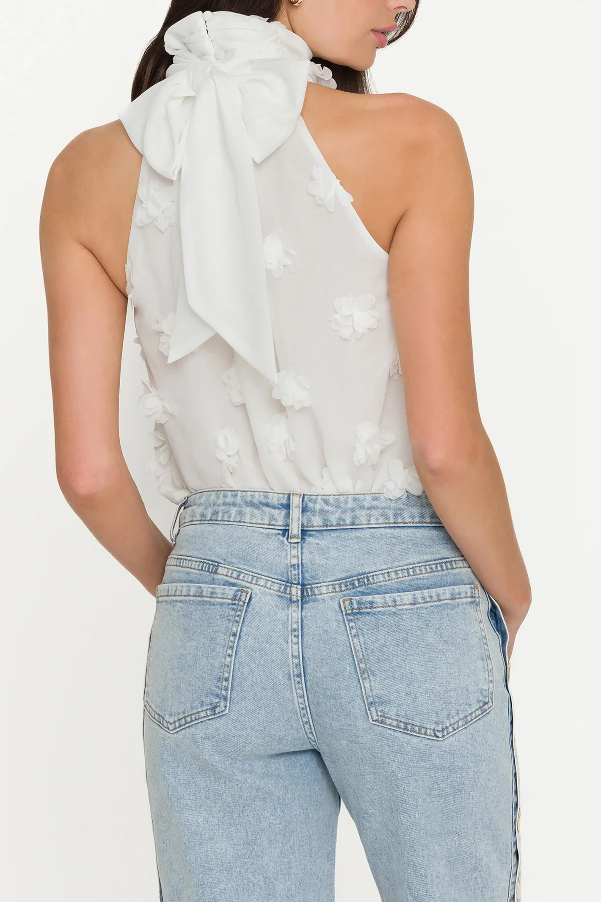 Irina 3D Floral Halter Blouse - Image 8