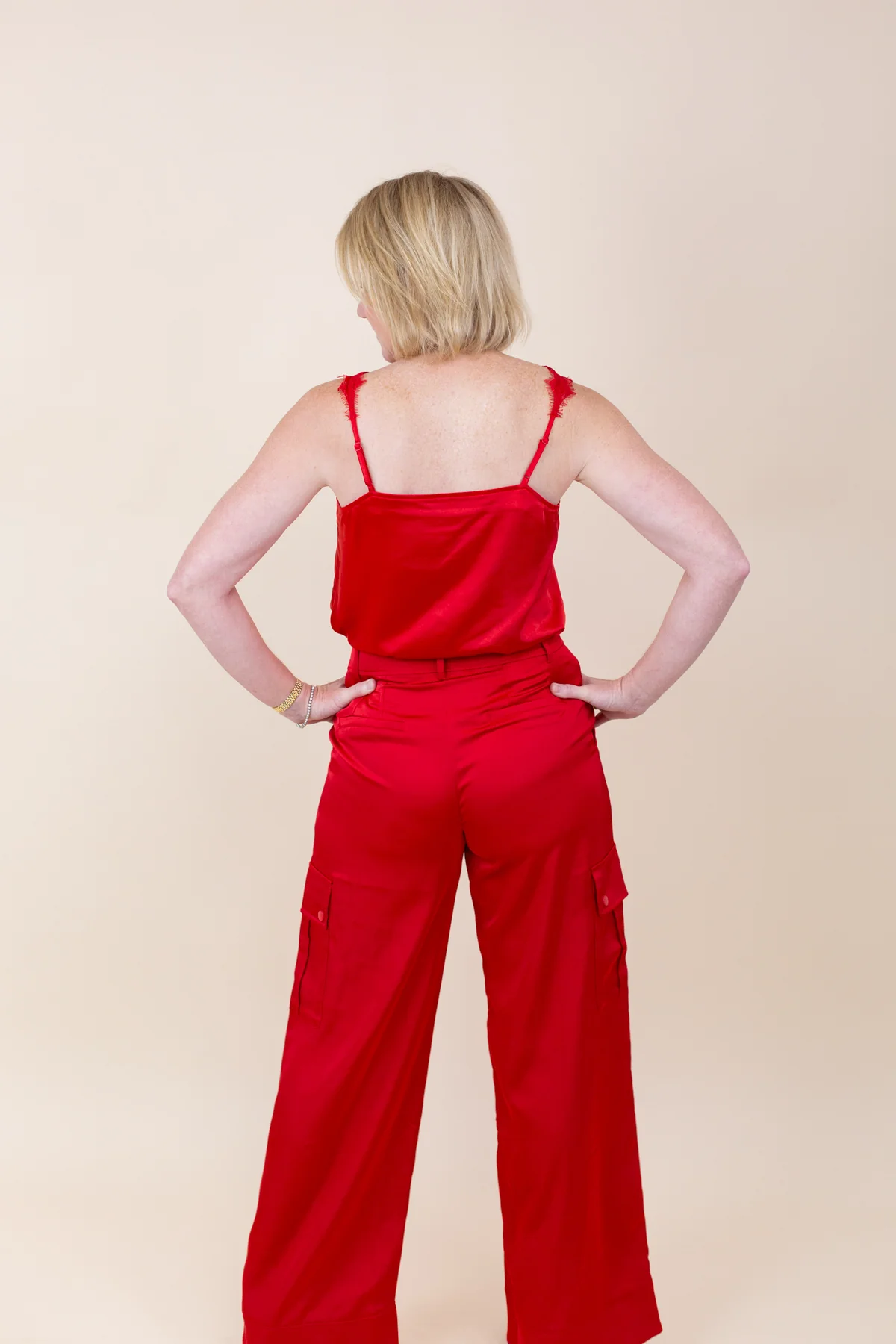 Lace Trim Satin Cami - Image 3