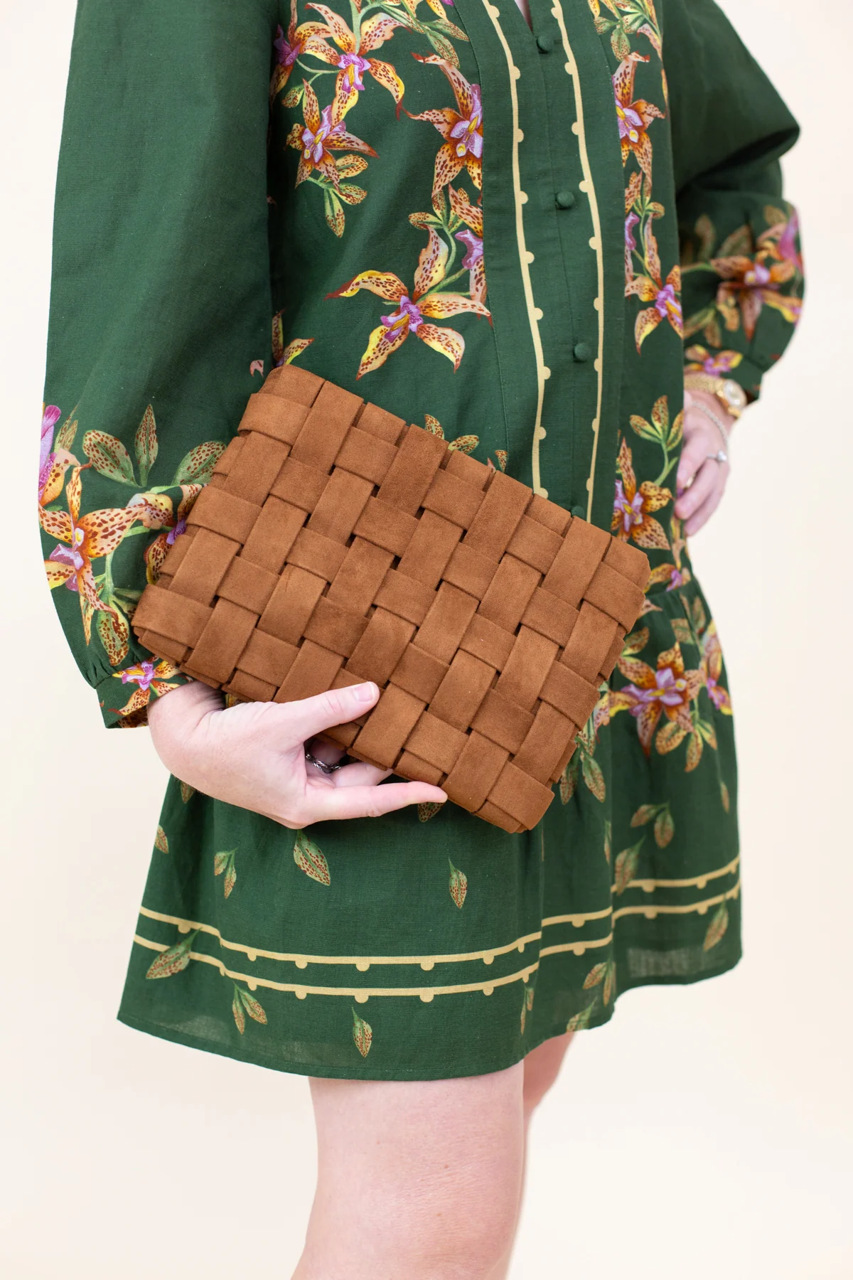Lindy Woven Large Faux Suede