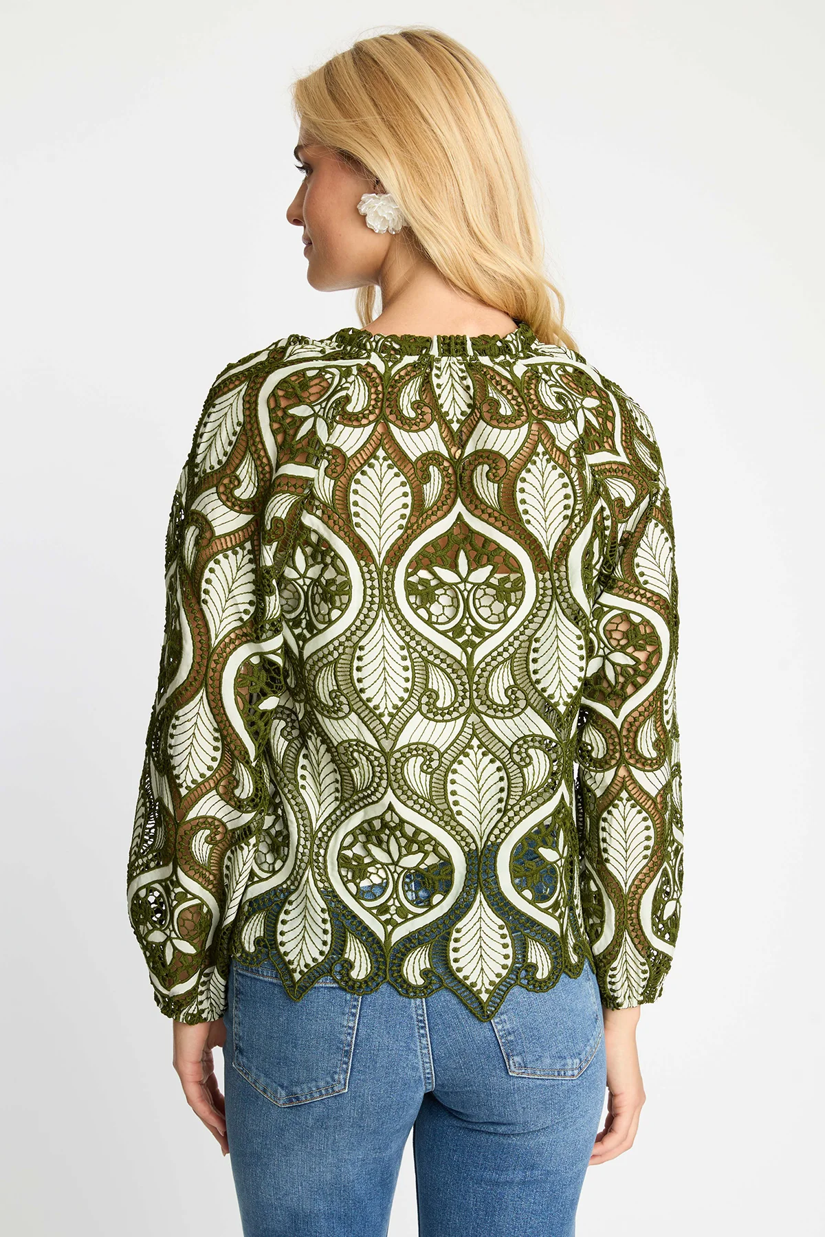 Miki Top in Loden Green Lace - Image 4