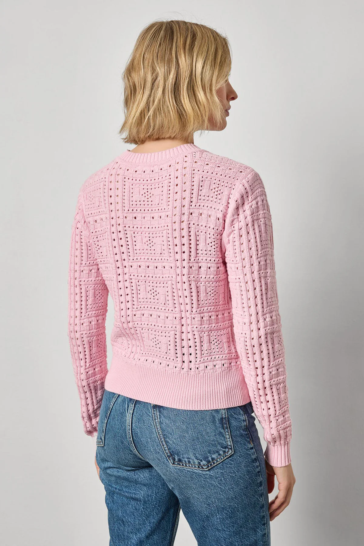 Patchwork Stitch Crewneck Sweater - Image 2