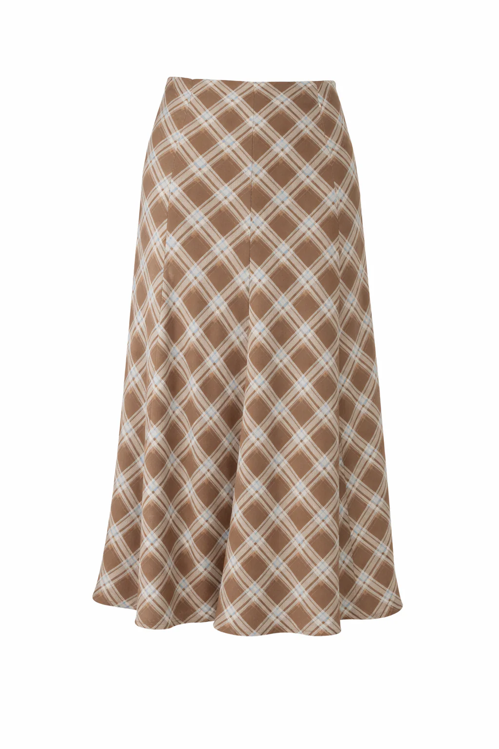 Plaid Flare Midi Skirt