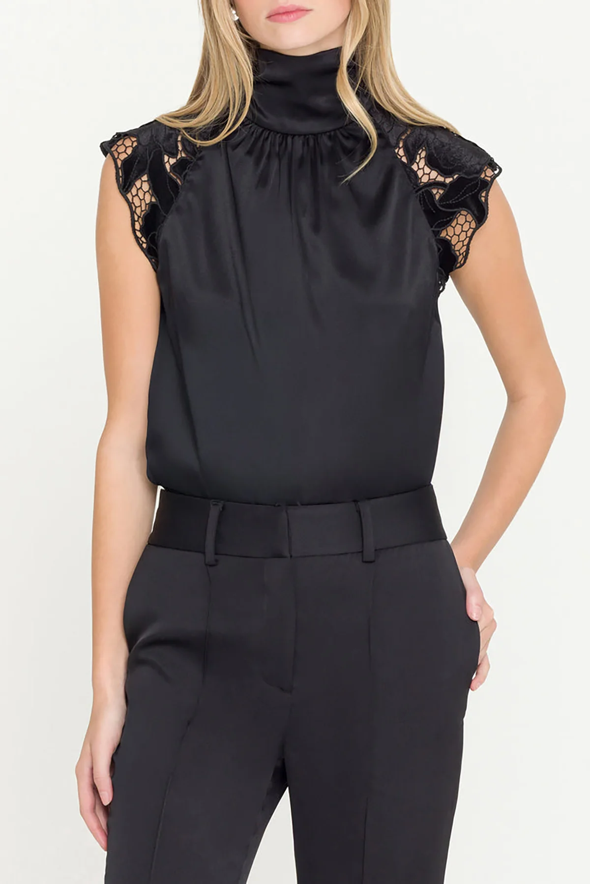 Rachel Velvet Lace Halter Blouse