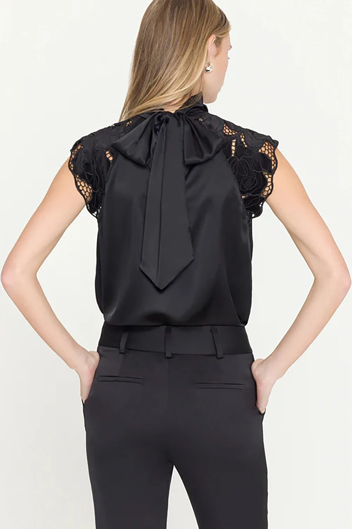 Rachel Velvet Lace Halter Blouse - Image 4