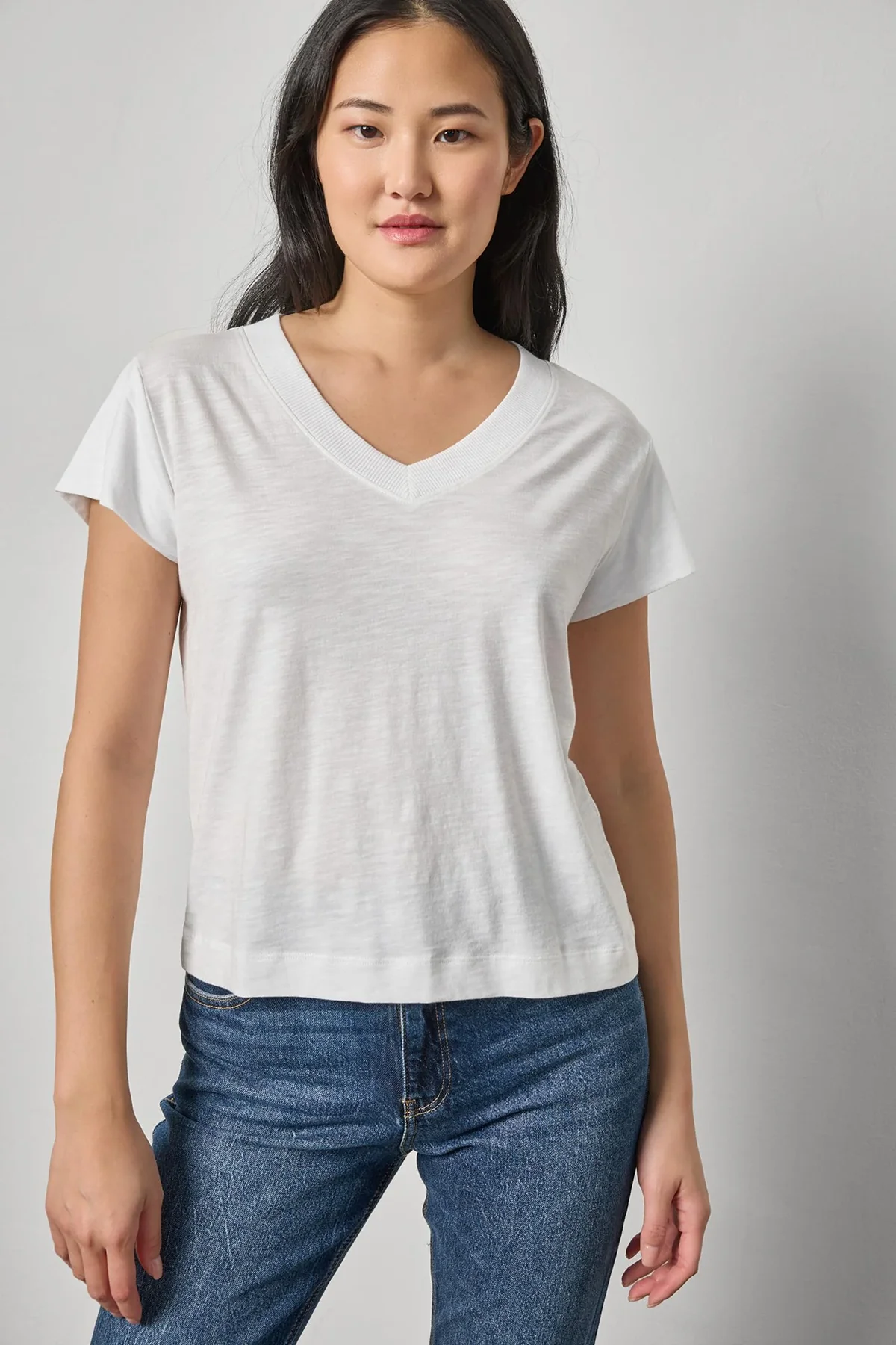 Relaxed Short Sleeve V-Neck Tee