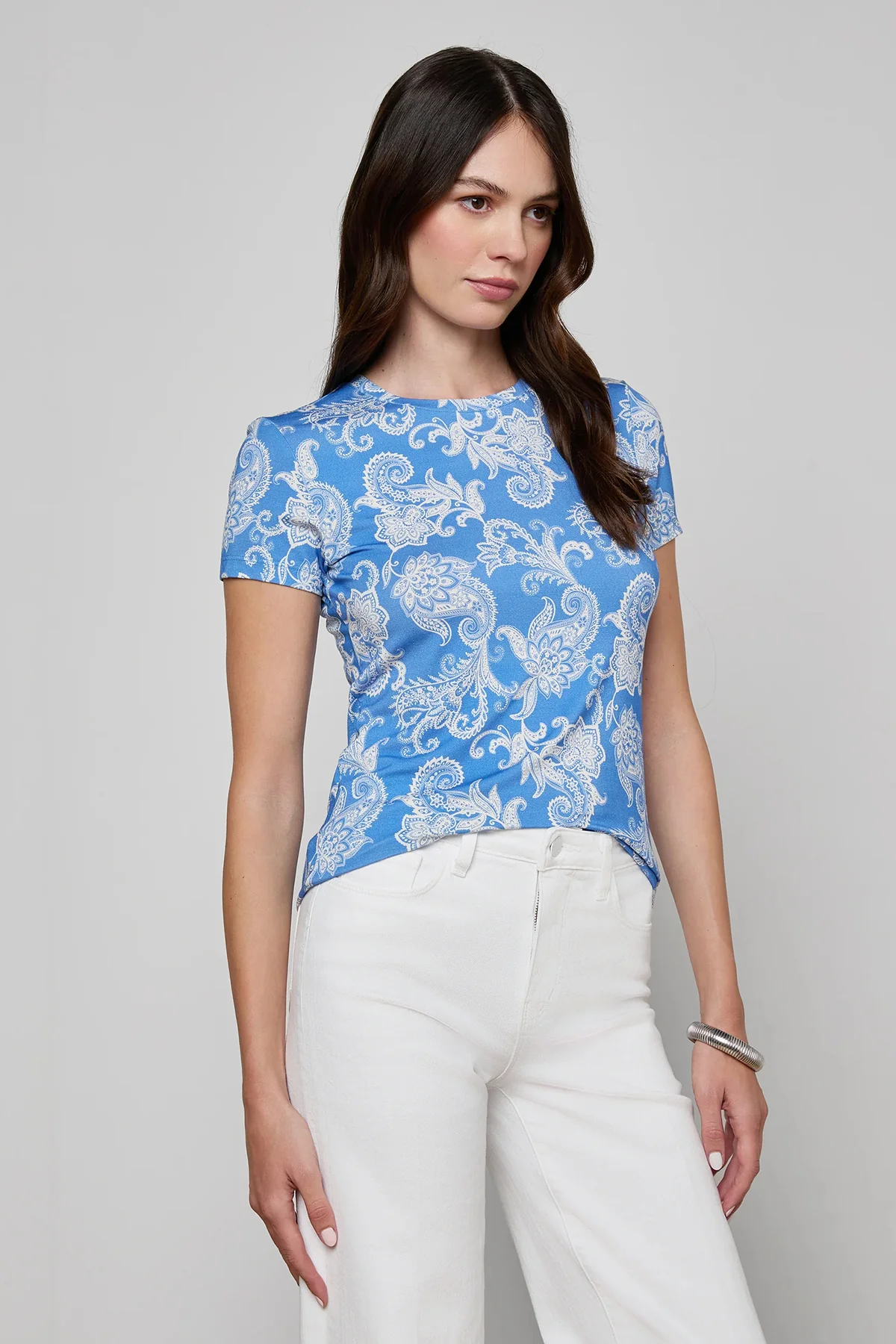 Ressi Short Sleeve Crew Two Tone Paisley - Image 2