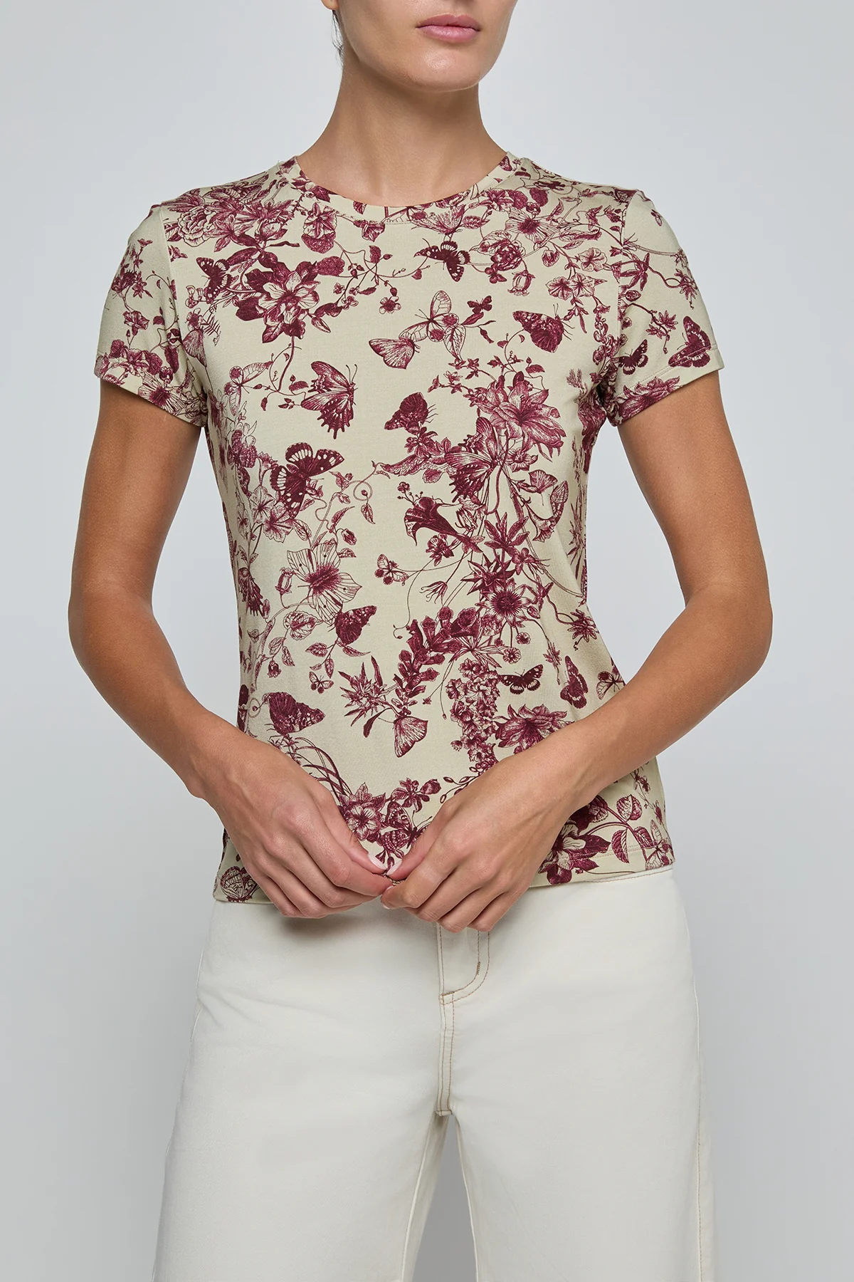 Ressi Short Sleeve Crew Butterfly Toile