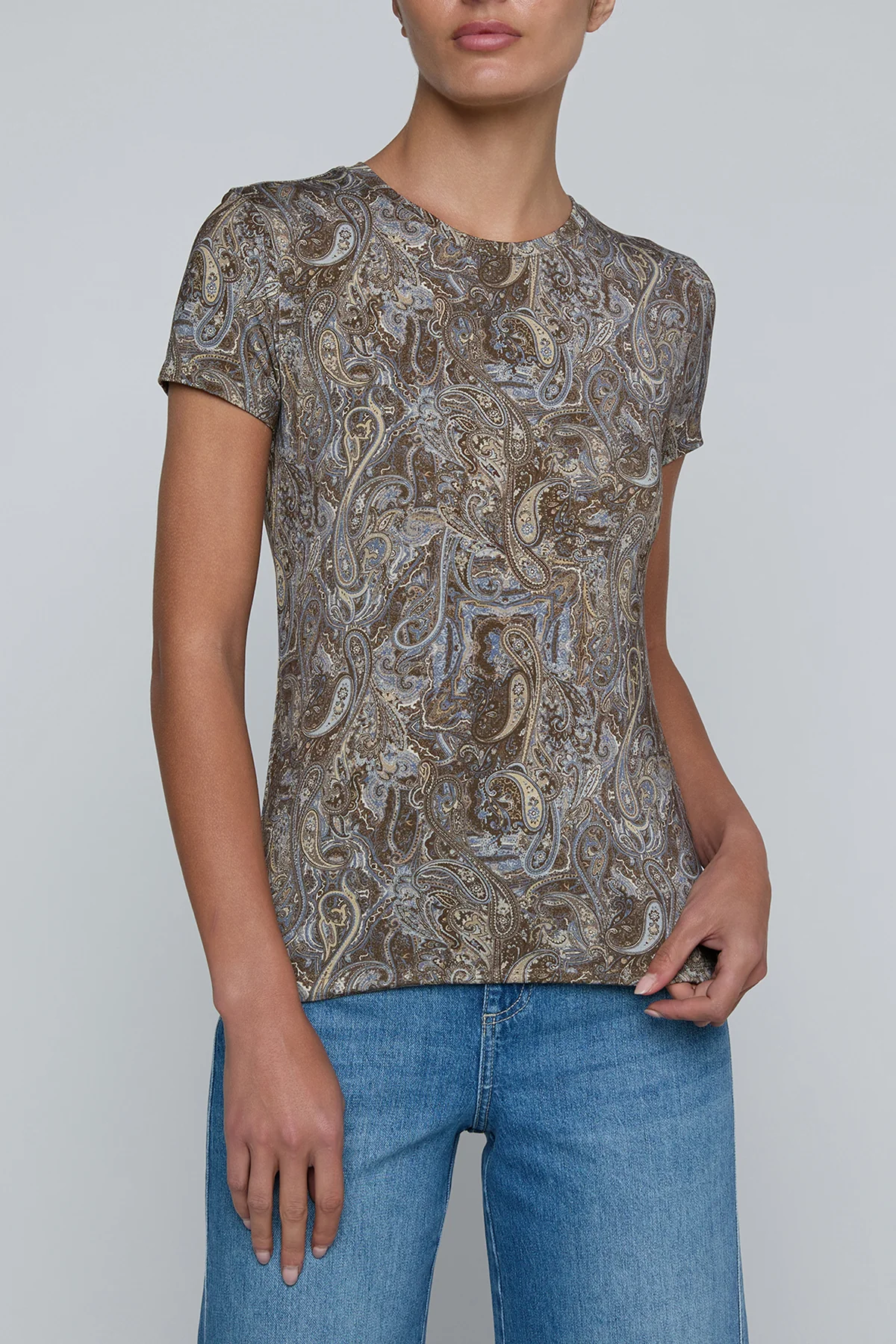 Ressi Short Sleeve Crew Ditsy Paisley