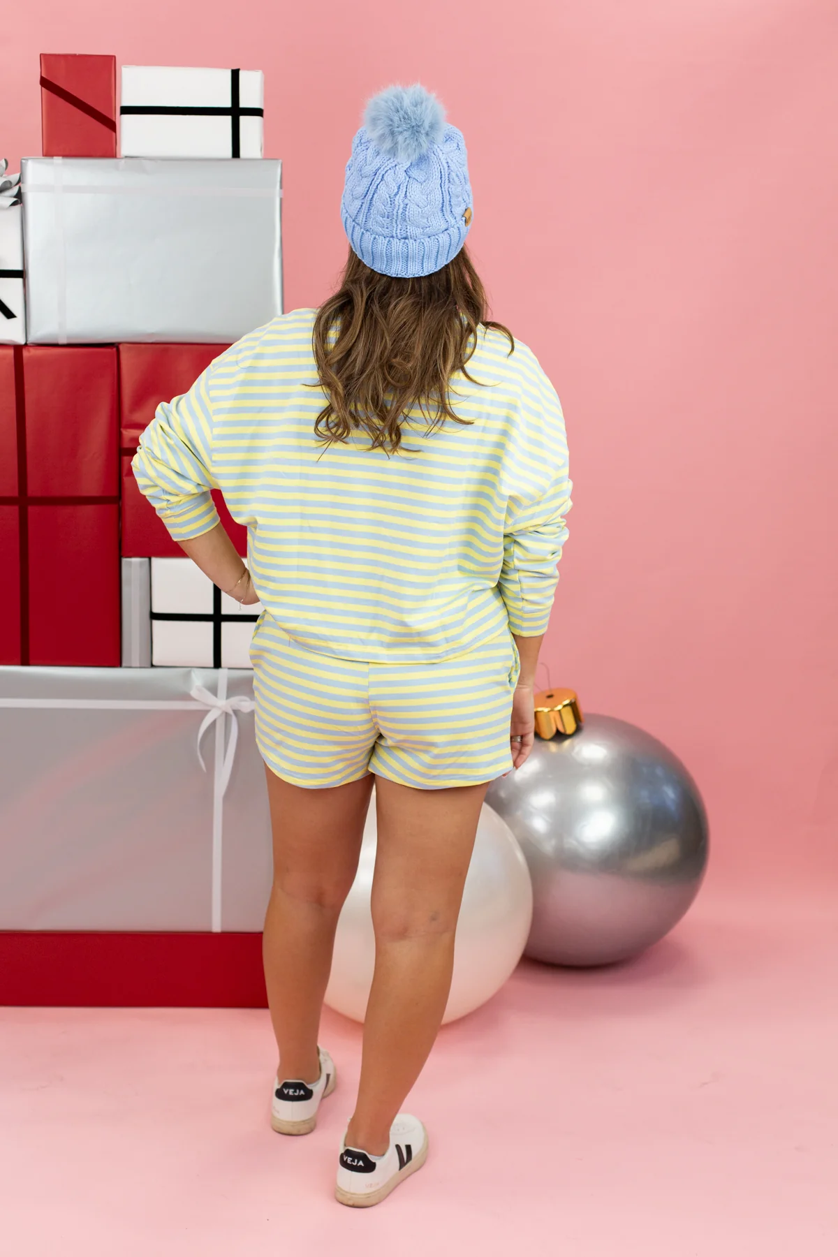 Striped Terry Lounge Sweat Shorts - Image 3