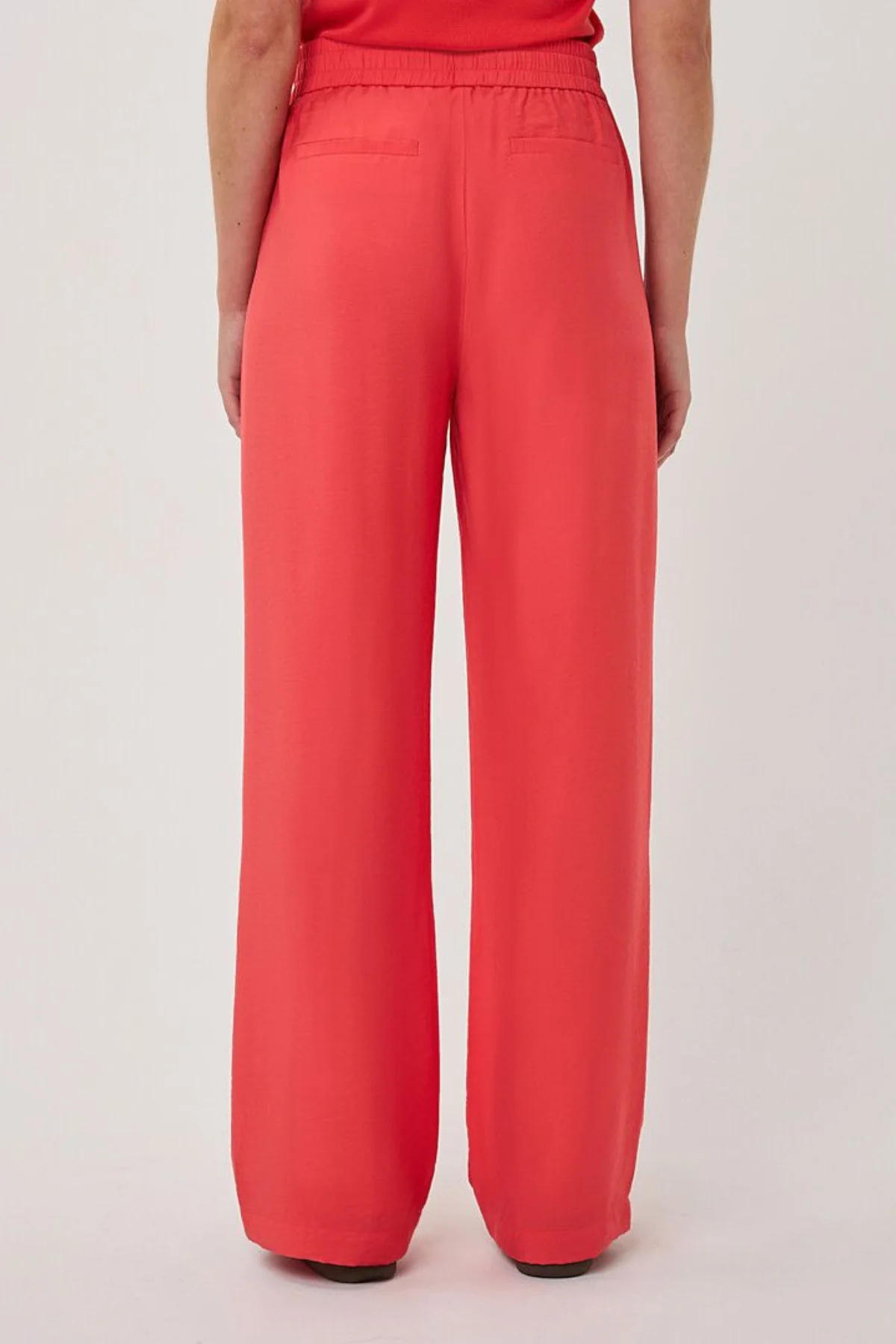 Trousers Wide Leg Elastic Waist Slub - Image 3