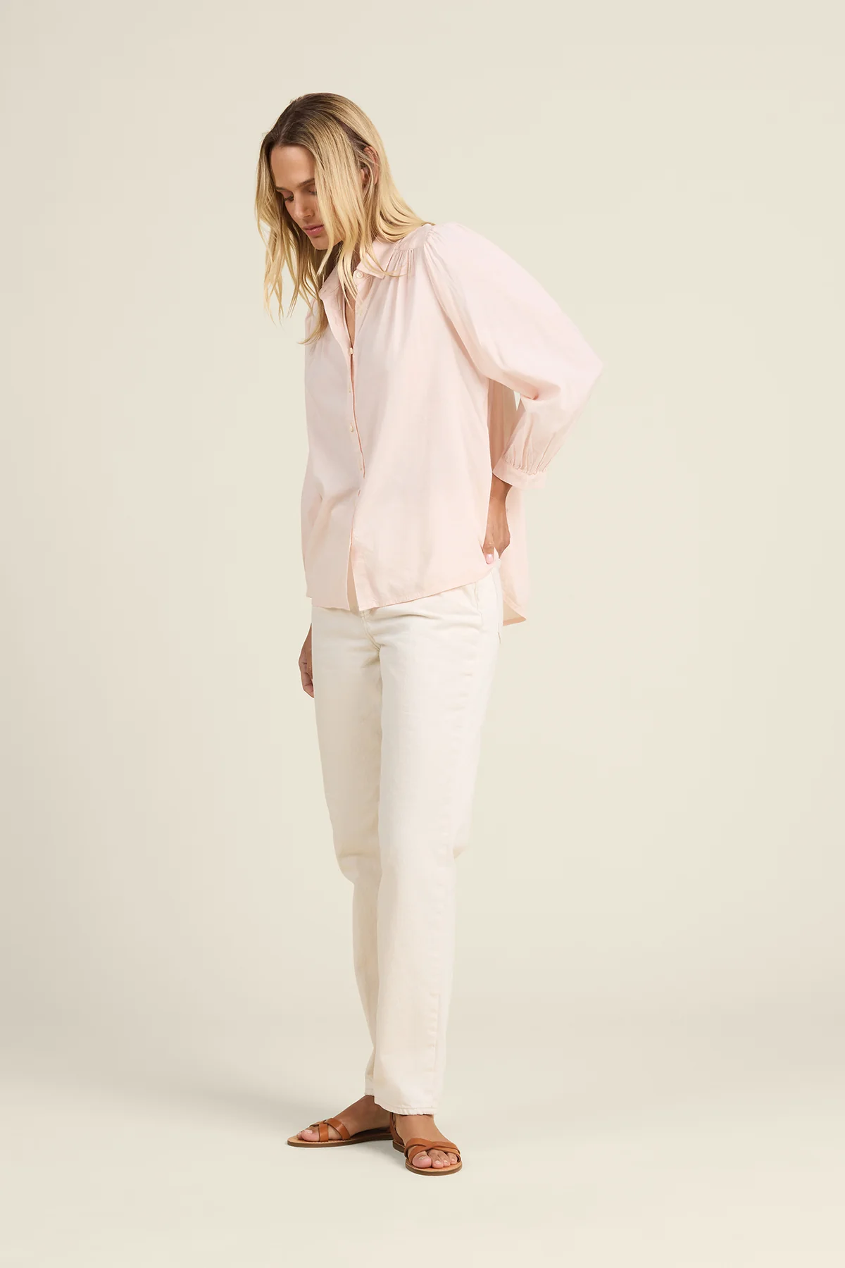 Zola Blouse Pink Micro Stripe - Image 3